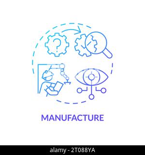 2D gradient thin linear icon manufacture concept Stock Vector