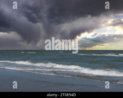 storm clouds over the sea Stock Photo
