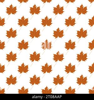 Vector seamless pattern of maple fall leaves Stock Vector