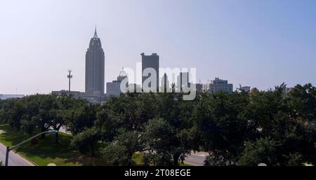 The downtown Mobile, Alabama skyline on a sunny October day Stock Photo