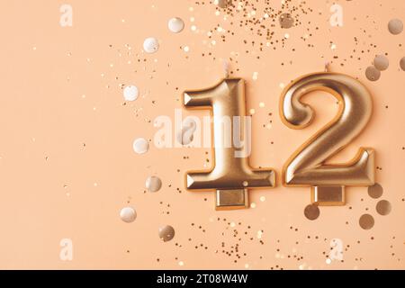Happy 12Th Birthday Gold Surprise Balloon Box Rendering Stock Photo by  ©InkDropCreative 241373742