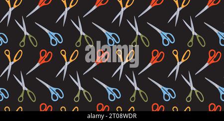 Seamless pattern with various colorful scissors Stock Vector