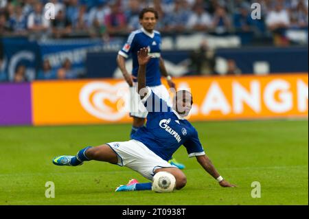 Jefferson Farfan (17) Aktion FC Schalke 04 - Hamburger SV 3:3 Fußball Bundesliga in Gelsenkirchen, Deutschland am 11.08.2013 Stock Photo