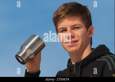 Andreas Wellinger Privataufnahmen in Val di Fiemme, Italien am 27.02.2013 Stock Photo