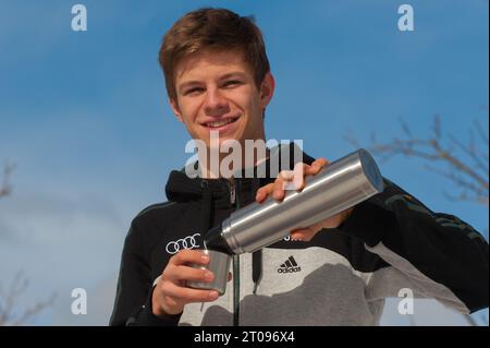 Andreas Wellinger Privataufnahmen in Val di Fiemme, Italien am 27.02.2013 Stock Photo