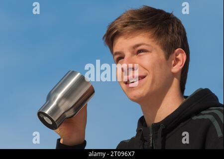 Andreas Wellinger Privataufnahmen in Val di Fiemme, Italien am 27.02.2013 Stock Photo