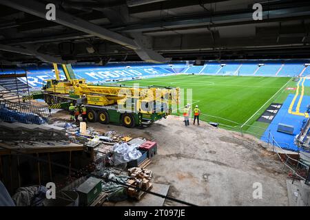 Real Madrid's Santiago Bernabéu stadium undergoing renovation (May 2023) Madrid, Spain – 25 May 2023 Stock Photo