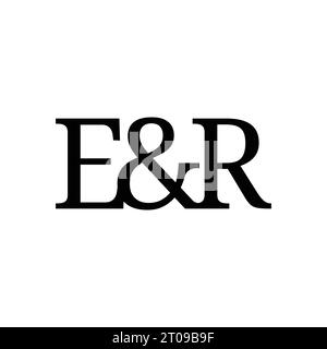 Initial Letter ER Logo - Simple Business Logo for Alphabet E and R - Monogram Vector Logo Template for Business Name Initials Stock Vector