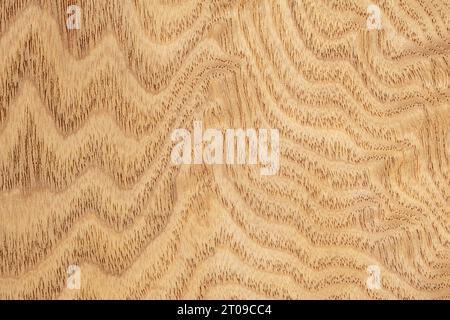 Abstract natural wooden background, wavy texture of oak sawn along the trunk. Stock Photo