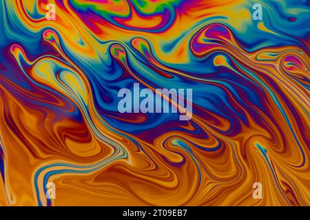 Full frame of abstract mix of different colors with clear water Stock Photo