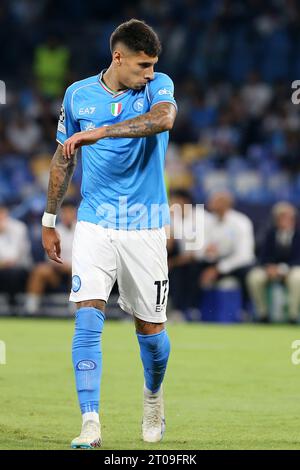 Mathias Olivera of Ssc Napoli looks on during the Uefa Champions Leaguematch beetween Ssc Napoli and Real Madrid CF at Stadio Maradona on October 3, 2023 in Napoli, Italy . Stock Photo