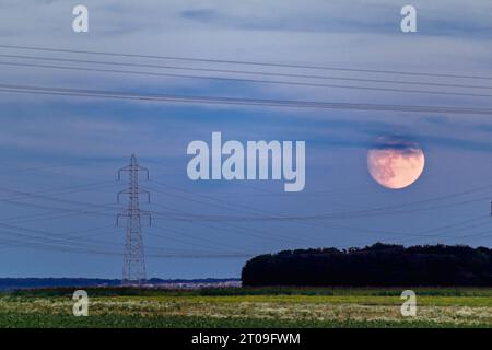 Super moon at the end of september 2023, full harvest moon, larger and ...