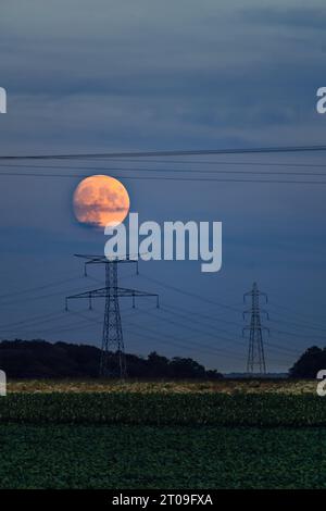 Super moon at the end of september 2023, full harvest moon, larger and ...
