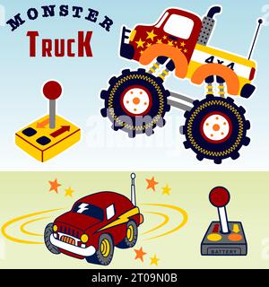 Remote control cars, vector cartoon illustration Stock Vector