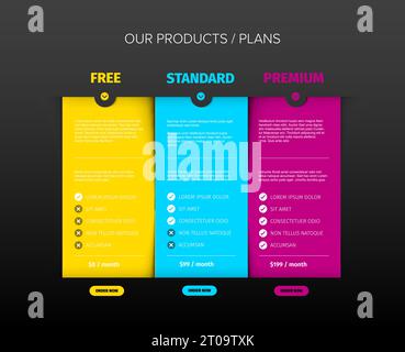 Dark modern pricing table with green recommended option. Comparison ...