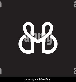 bb or b Letter Initial Logo Design, love, heart Vector Template Stock Vector