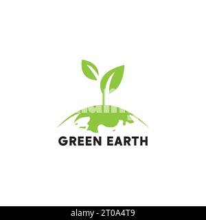Green world logo or icon design template Stock Vector