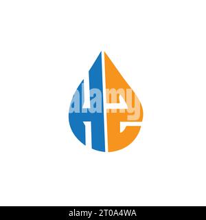 h2 2h initial oil or gas or water logo design vector template Stock Vector