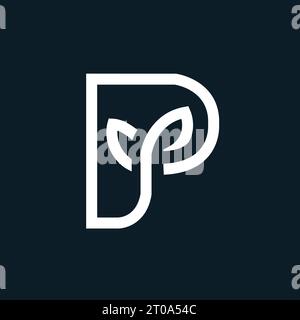 letter p with leaf logo. creative eco logo design. eco friendly, ecology and environment symbol. isolated vector image Stock Vector