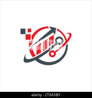 igital tech, globe data technology logo design inspiration template Stock Vector