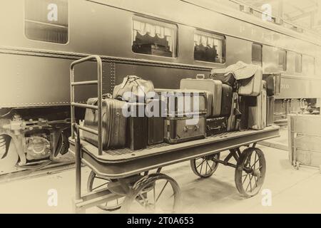 Railroad Baggage Cart Stock Photo - Alamy