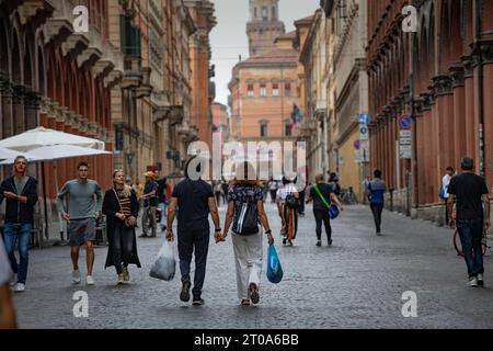 Bologna in  Emilia-Romagna in Northern Italy Sept 2023 Wiki: is a city in and the capital of the Emilia-Romagna region in Northern Italy, of which it Stock Photo