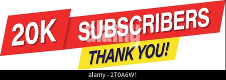 20k Subscribers Thank You Vector Transparent Stock Vector
