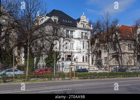 BUDAPEST, HUNGARY - MARTH 13, 2023: This is one of the houses (late 19th or early 20th century) on Andrassy Avenue. Stock Photo