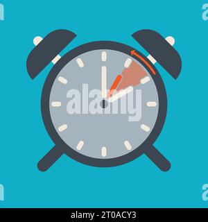 Daylight Saving Time ends concept. The hand of the clocks turning to winter  and summer time. Vector illustration in modern flat style design. Stock  Vector