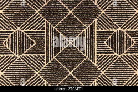 Pattern of yellow gold and black diamond geometric pattern in art deco style, similar to allred collaborative Rainier RAI-03 ivory rug pattern. Stock Photo