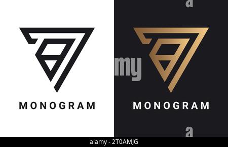 Luxury Initial JB For BJ Monogram Text Letter Logo Design Stock Vector