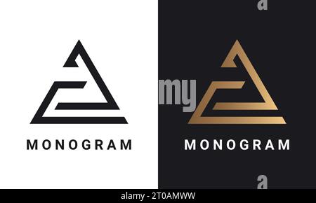 Luxury Initial JC For CJ Monogram Text Letter Logo Design Stock Vector