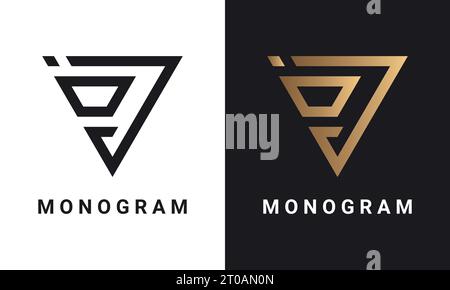 Luxury Initial JD For DJ Monogram Text Letter Logo Design Stock Vector