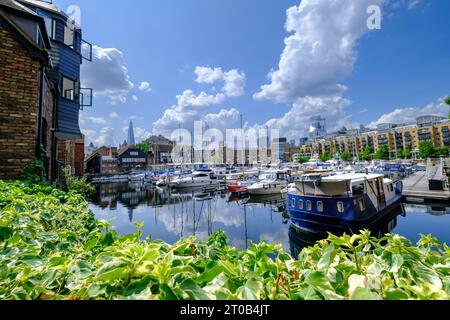 Leisure yachts and boats moored at St Katharine docks in east London, United Kingdom Stock Photo
