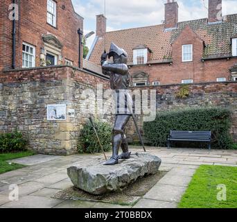 Bronze statue of Harry Hotspur (Sir Henry Percy) in Alnwick, Northumberlandf, UK on 26 September 2023 Stock Photo