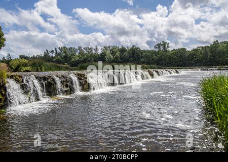 Venta Rapid waterfall. Ventas Rumba, the widest waterfall in Europe, Kuldiga, Latvia. Stock Photo