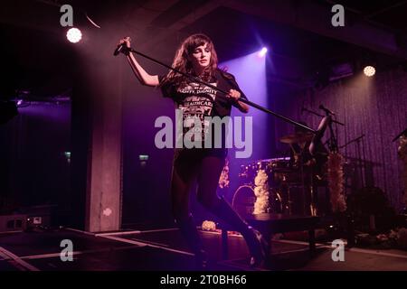 Glasgow, Scotland. 5th Oct 2023. Lauren Mayberry on stage during the first show of her first solo tour. Her debut solo album Are you Awake? will be released this month. Stock Photo