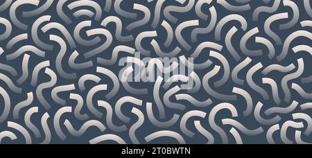 Gradient doodle pattern. Funny pattern. Curved lines isolated on blue background. Stock Vector