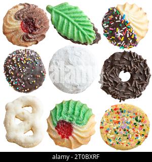 Colorful Assortment of  Cookies , isolated on White Background. Stock Photo