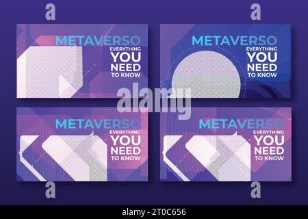 youtube thumbnail neon futuristic abstract technology metaverse concept design Stock Vector