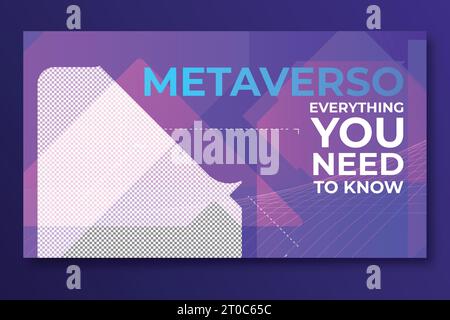 youtube thumbnail neon futuristic abstract light technology metaverse concept design Stock Vector