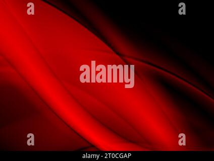 Dark red smooth blurred waves abstract elegant background. Vector design Stock Vector