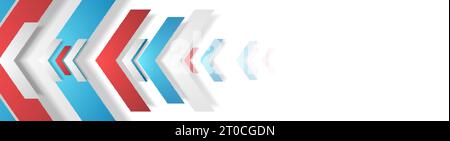 Technology abstract background with paper red and blue arrows. Vector digital banner design Stock Vector