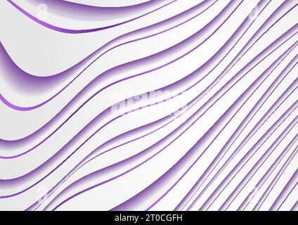 White and violet curved waves abstract elegant background. Vector geometric design Stock Vector
