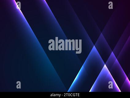 Blue and purple shiny glowing abstract background. Vector neon design Stock Vector