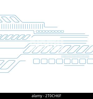 Blue thin lines abstract technology futuristic vector background Stock Vector