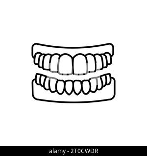 Human jaw outline icon. Human mouth, human teeth vector illustration. Stock Vector
