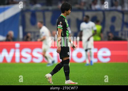 Marseille, Marseille. 05th Oct, 2023. Kaoru Mitoma of Brighton Hove Albion during the UEFA Europa League match between Olympique Marseille and of Brighton Hove Albion, Group B, date 2, played at Stade Velodrome on October 5, 2023 in Marseille, France. (Photo by Bagu Blanco/PRESSINPHOTO) Credit: PRESSINPHOTO SPORTS AGENCY/Alamy Live News Stock Photo