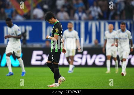 Marseille, Marseille. 05th Oct, 2023. Kaoru Mitoma of Brighton Hove Albion during the UEFA Europa League match between Olympique Marseille and of Brighton Hove Albion, Group B, date 2, played at Stade Velodrome on October 5, 2023 in Marseille, France. (Photo by Bagu Blanco/PRESSINPHOTO) Credit: PRESSINPHOTO SPORTS AGENCY/Alamy Live News Stock Photo