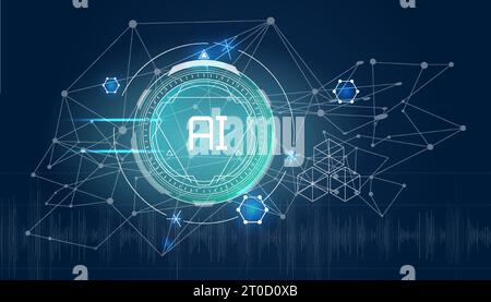 Vector infographics about artificial intelligence and Chatbot. Stock Vector